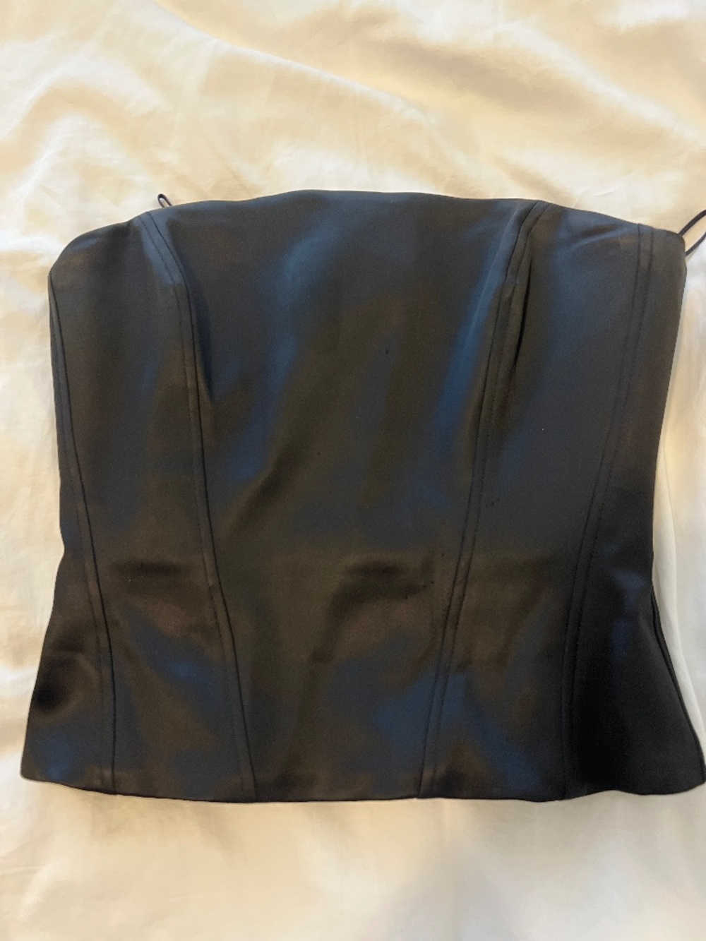 Aritzia Castle Satin Bustier Strapless Satin Corset Top